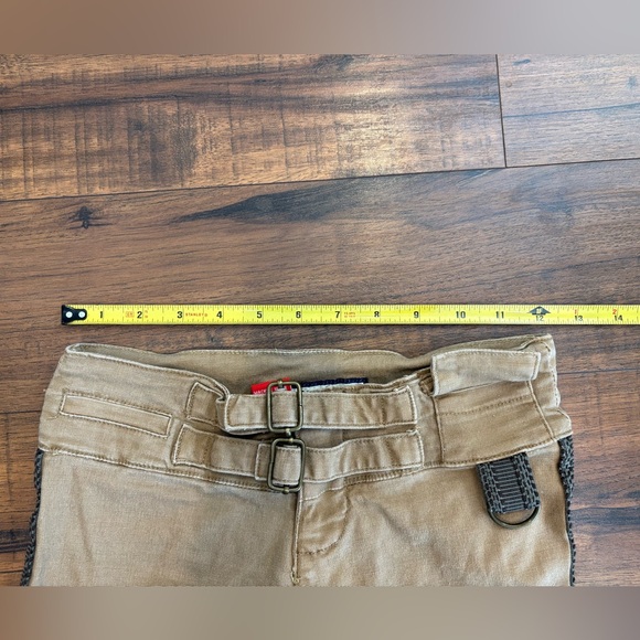 Vanilla Star Low Rise Khaki Pants Size 00 Y2K Cinched Cuffs Buckle - Picture 5 of 8